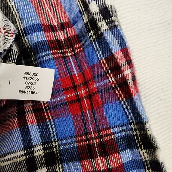 Lane Bryant Womens Top Size 14 Classic Button Down Tie Hem Plaid Long Sleeve Red - Picture 12 of 12